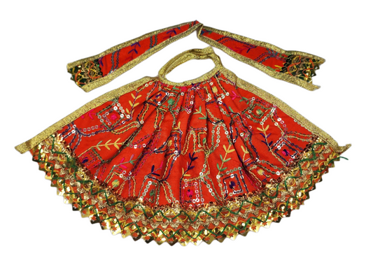 Beautiful readymade orange dress for mata rani