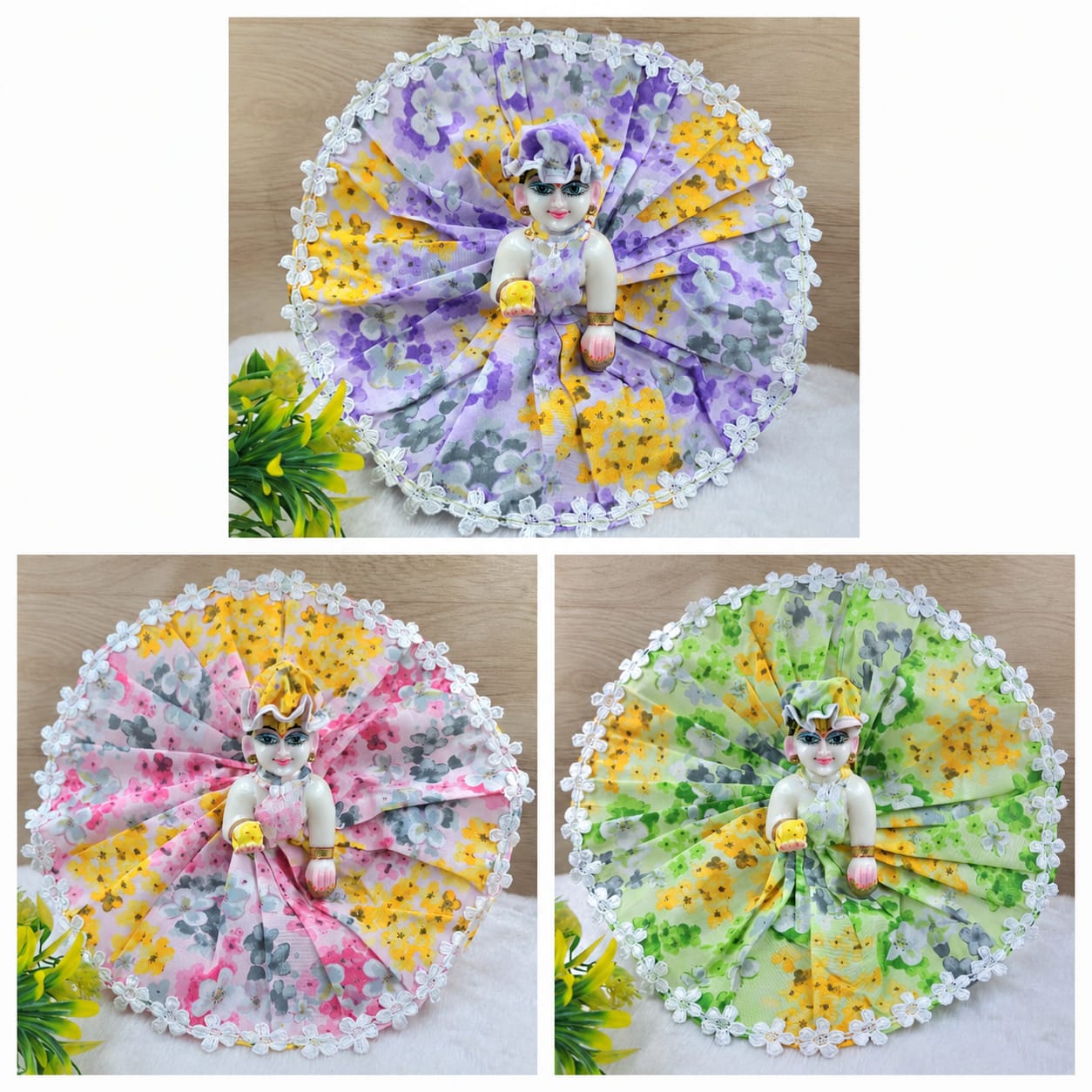 Flower prints cotton dress pack of 3 random colours