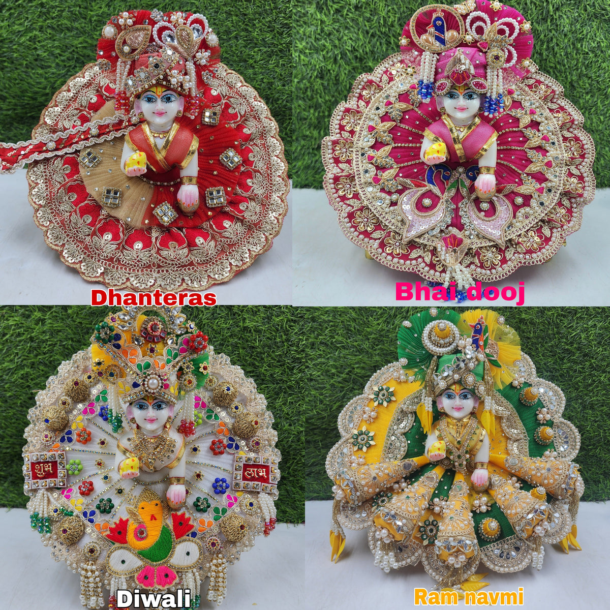 Diwali Special Combo (Pack of 4) Heavy Dresses with pagdi