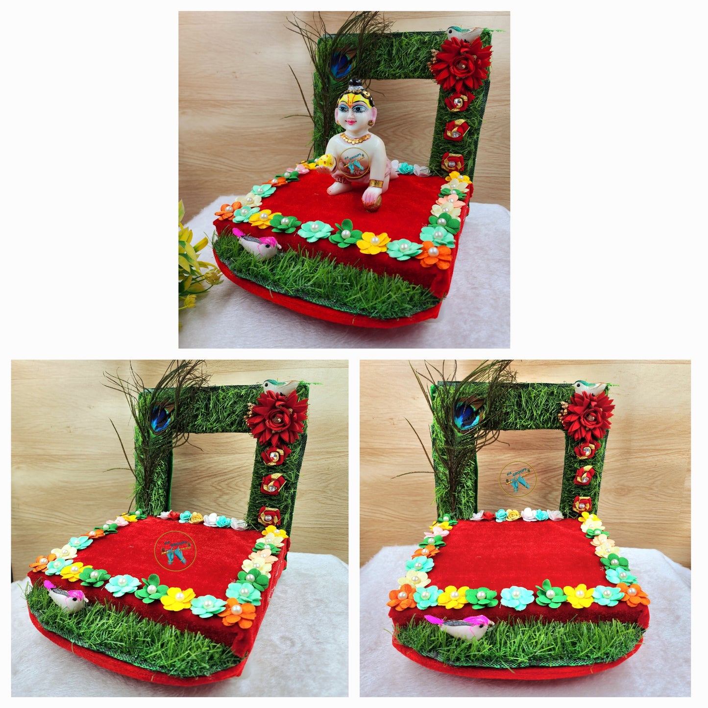 Beautiful Garden style singhasan for laddu gopal ji