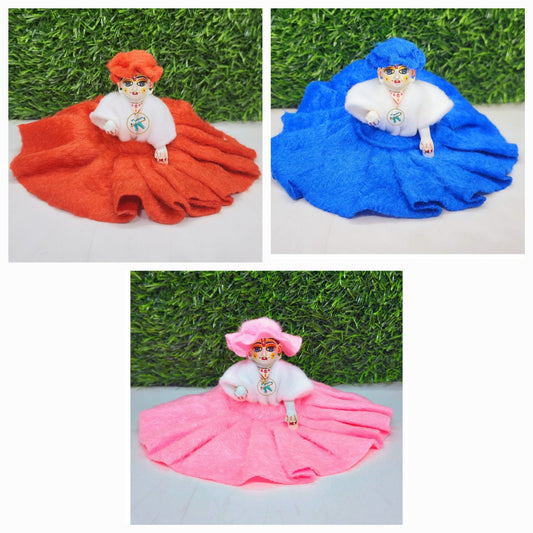 Laddu gopal winter special western glacier dress pack of 3 [Random Color]
