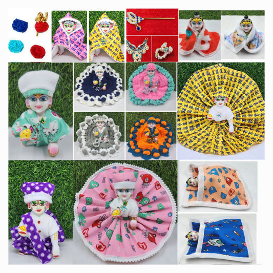 Laddu Gopal Ji 20 Pcs Winter Mega Combo | Random color – Complete Winter Wardrobe