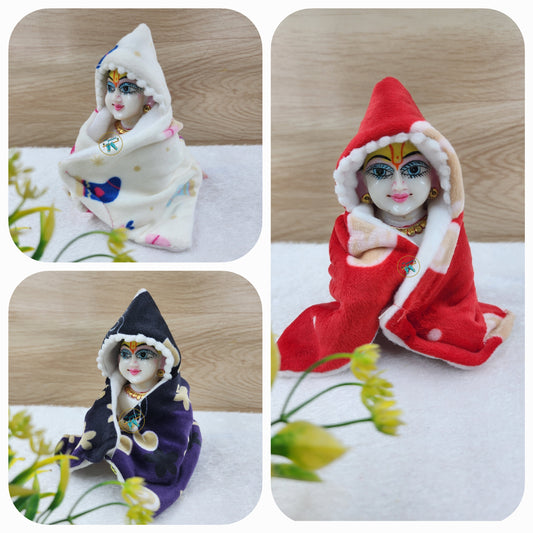 Laddu Gopal ji Nutan Shawl Ponhu Pack of 3 [Random Color and prints]