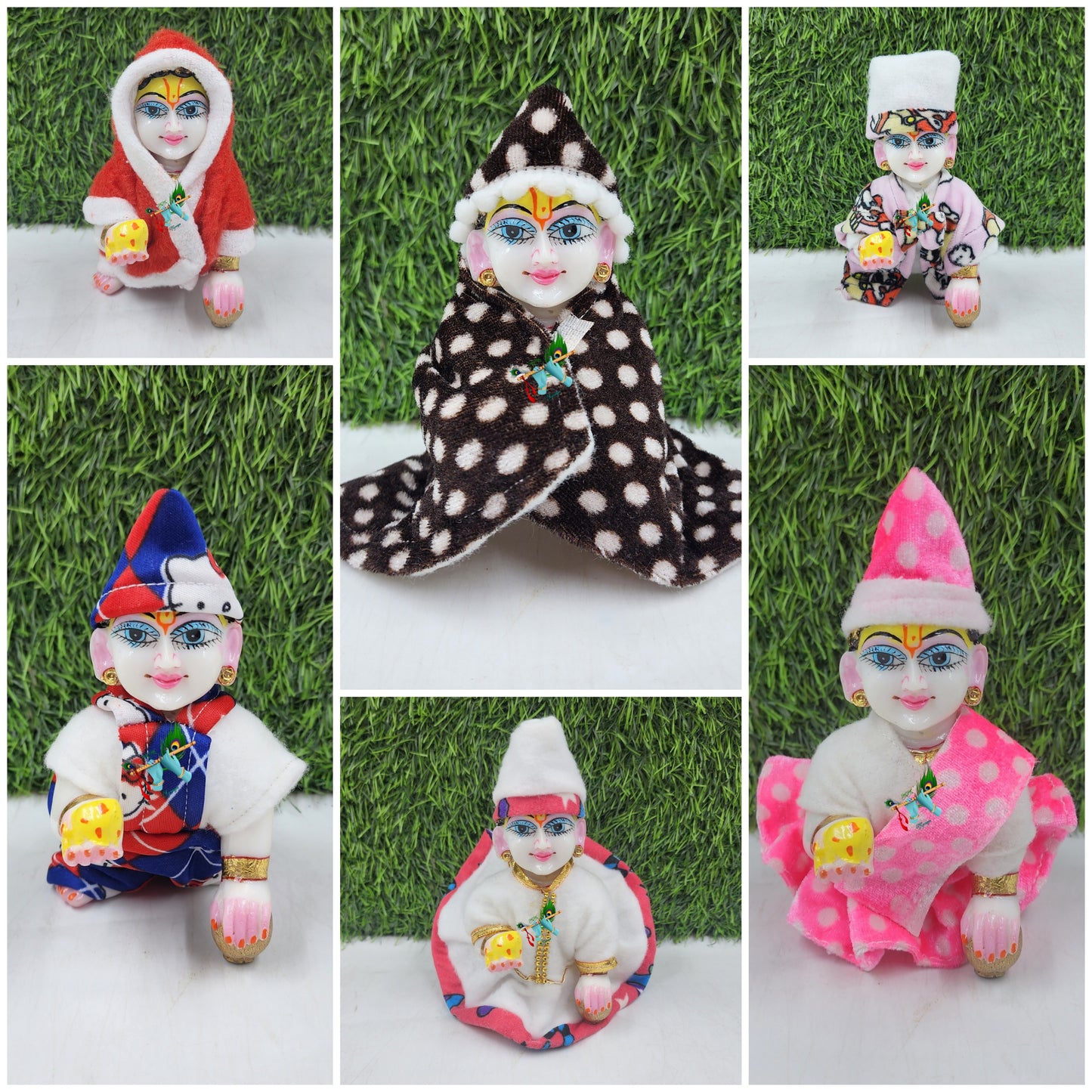 Winter Special western dress 6 pc combo for laddu gopal ji size [0-6] random colour and prints