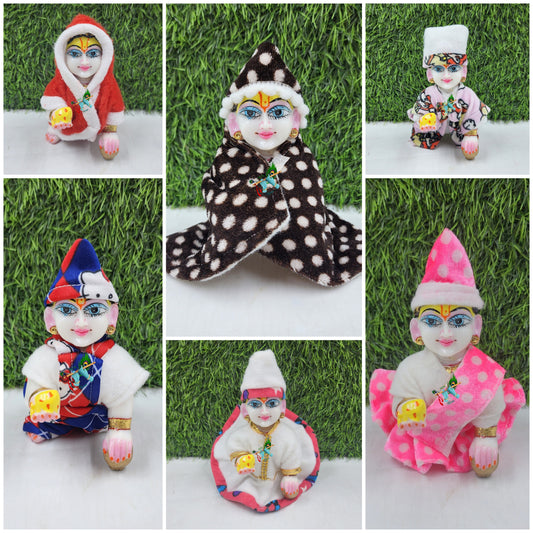 Winter Special western dress 6 pc combo for laddu gopal ji size [0-6] random colour and prints