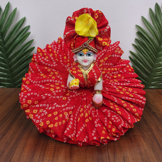 Red bandhej Premium Summer Dress for laddu gopal ji