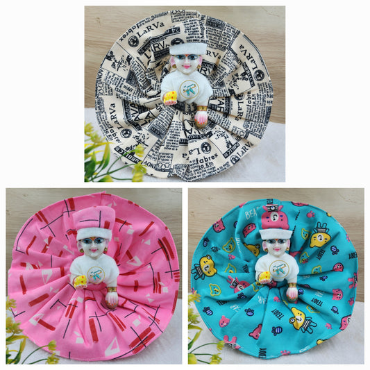 Laddu Gopal Nutan Gher Dress Pack of 3 [Random Color]