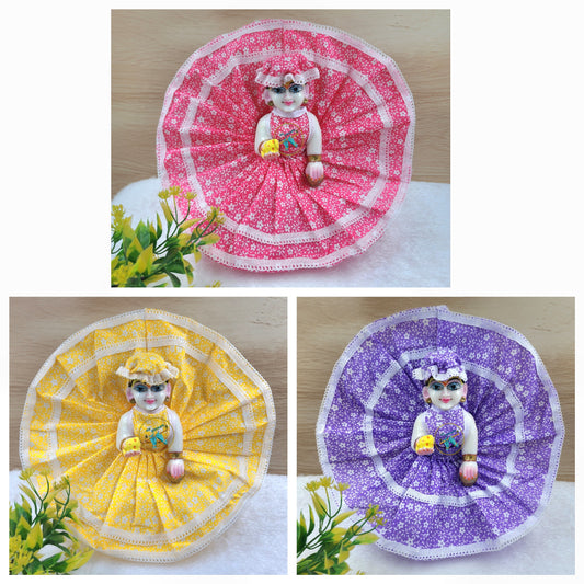 Summer Special cotton dress (pack of 3 )Random colour and prints