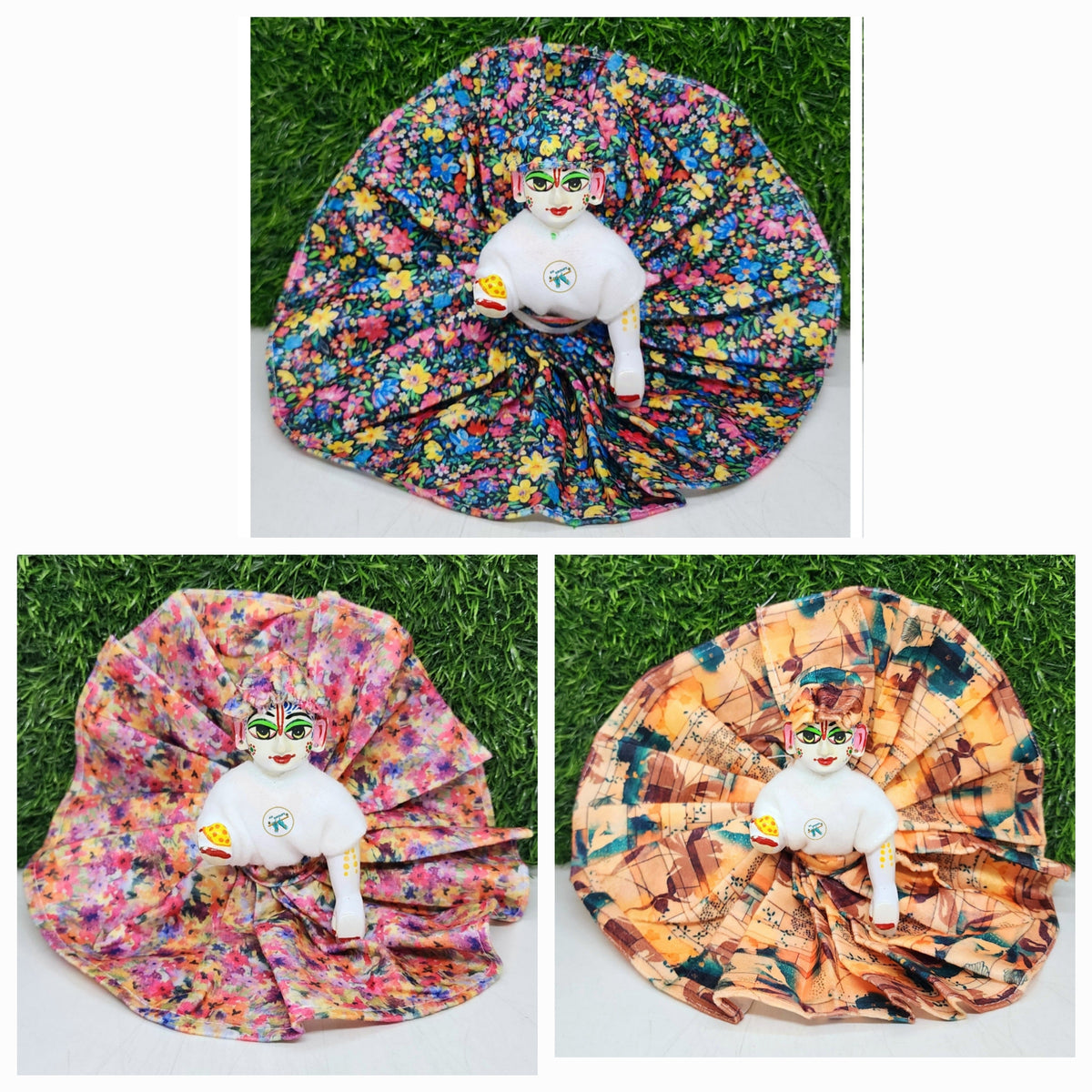 Winter Special Flower Print Dress Pack of 3 ( Random color and print )