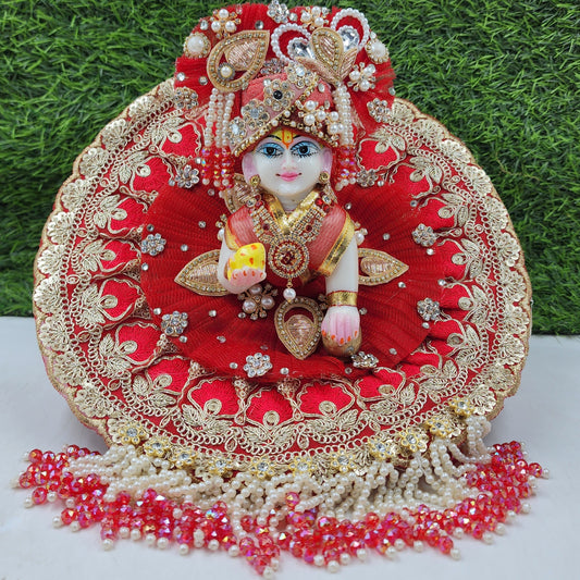 Red latkan heavy dress for laddu gopal ji