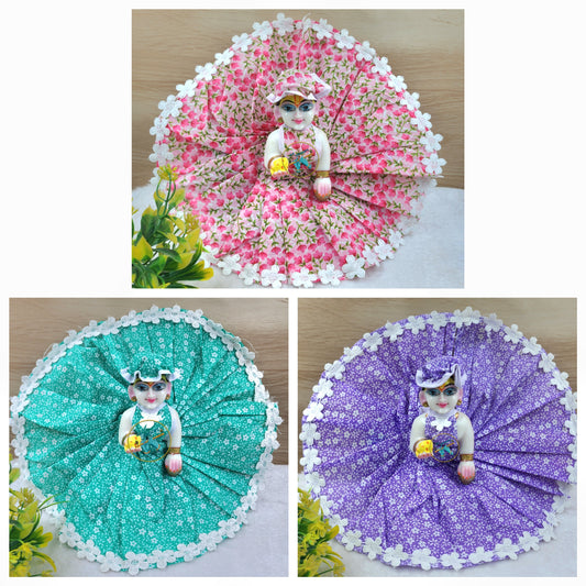 Summer special premium Flower print cotton dress pack  of 3 [ random colours and prints ]