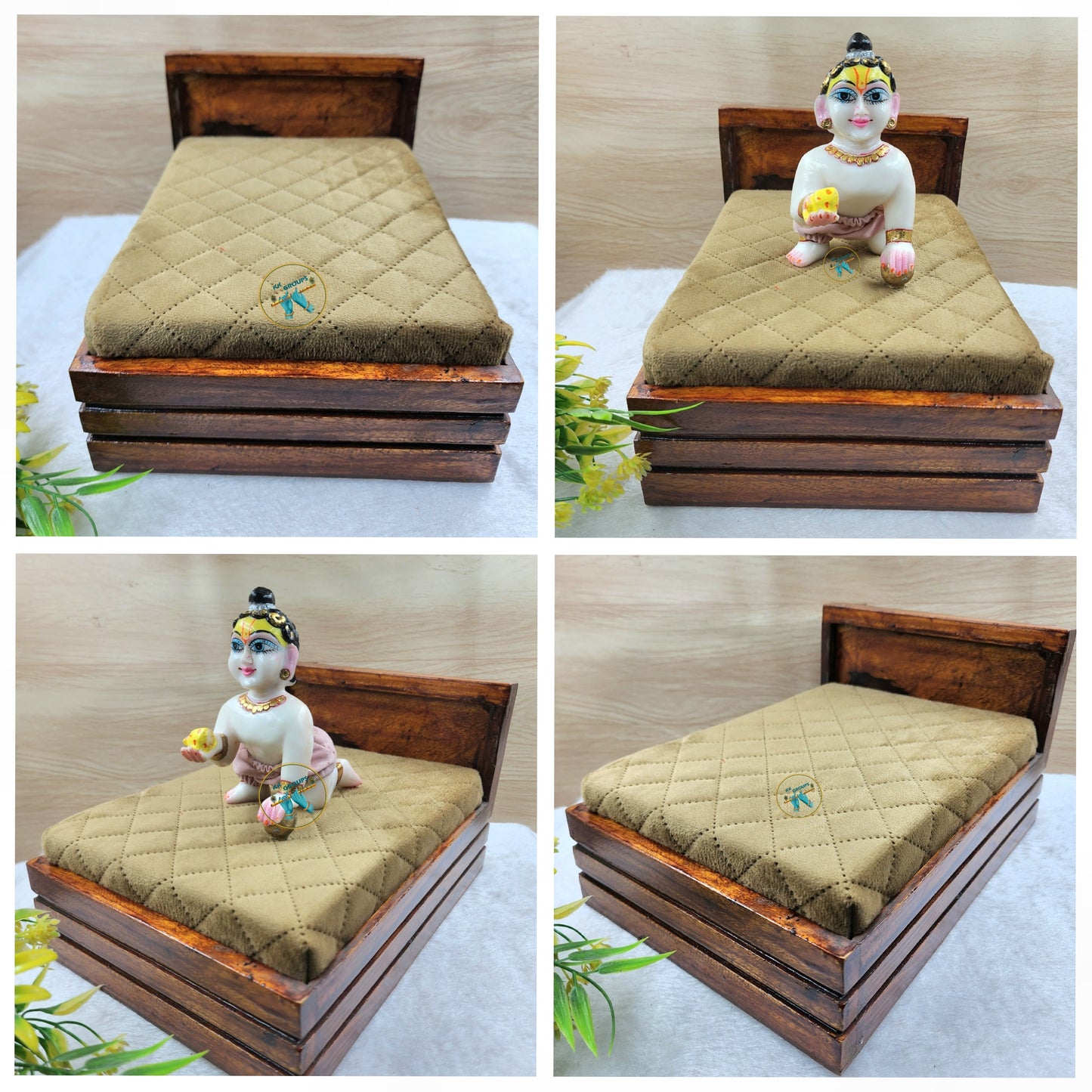 Premium wooden bed for laddu gopal ji