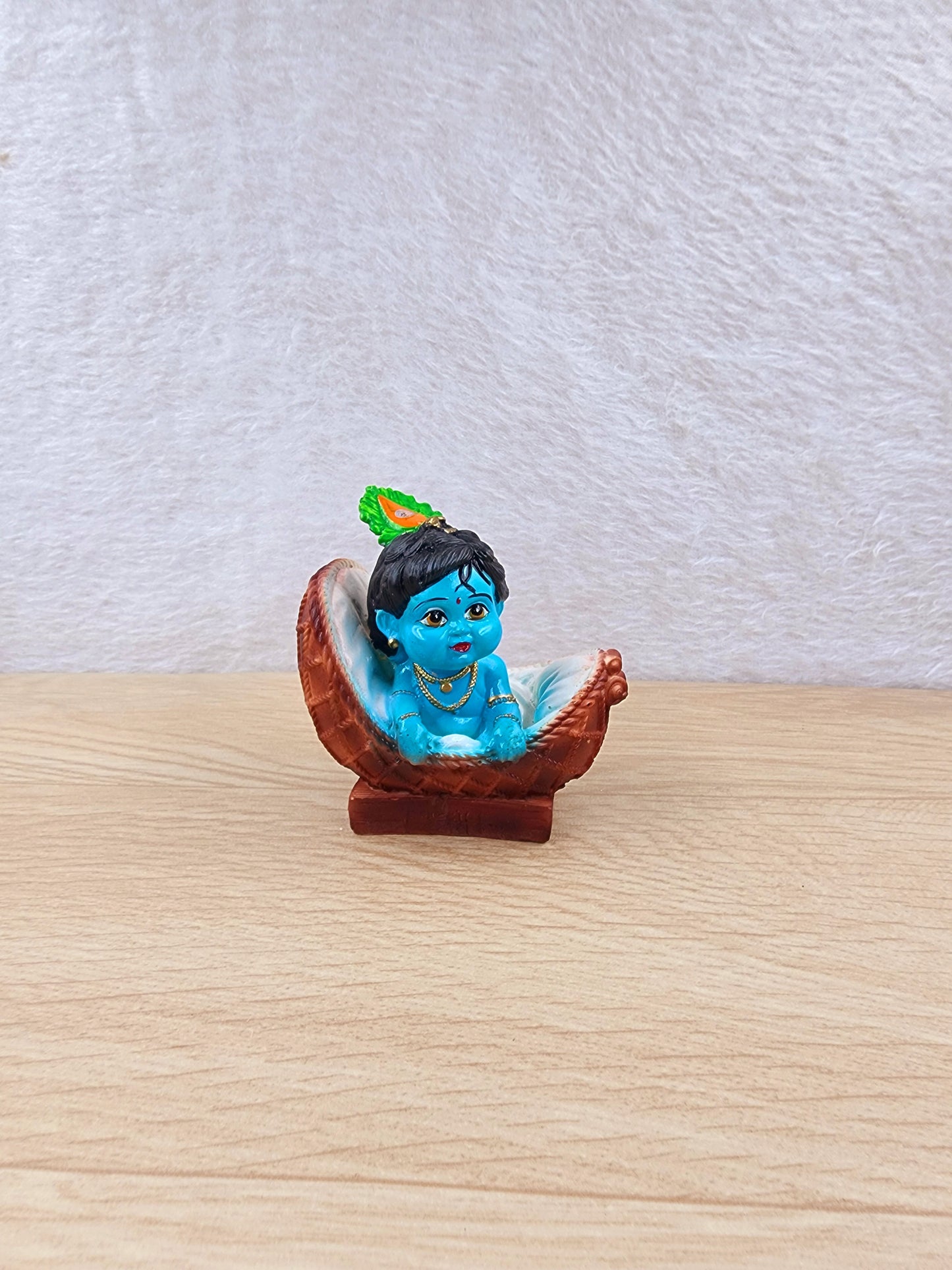 Tokri krishna Ji Idol – Perfect for Home Decor and Puja (4 inch) [ pack of 1 ]