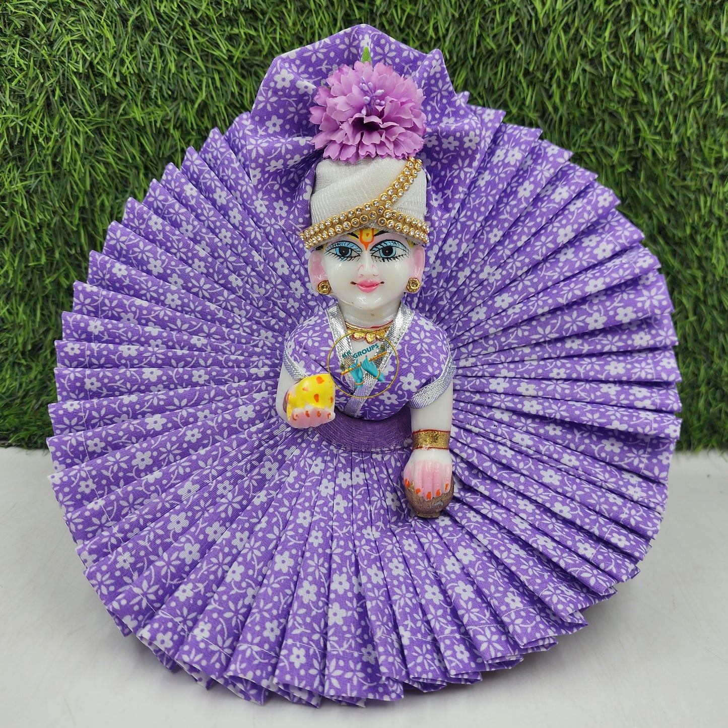 Purple flower Premium Summer Dress for laddu gopal ji
