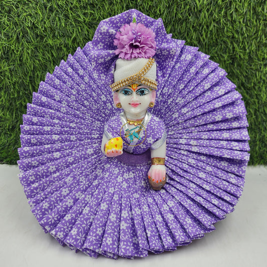 Purple flower Premium Summer Dress for laddu gopal ji