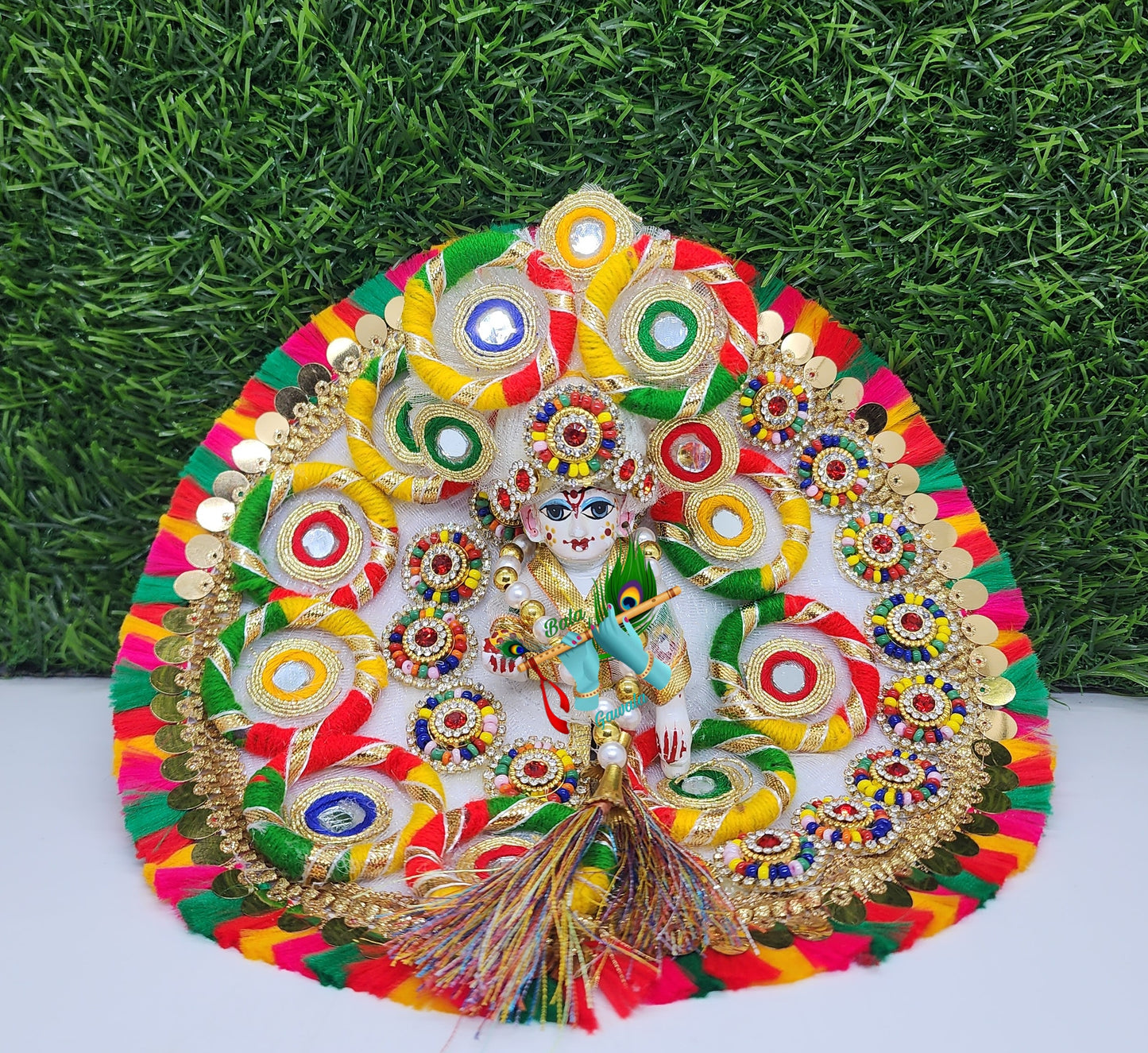 laddu gopal holi and navratra special heavy dress with pagdi and patka