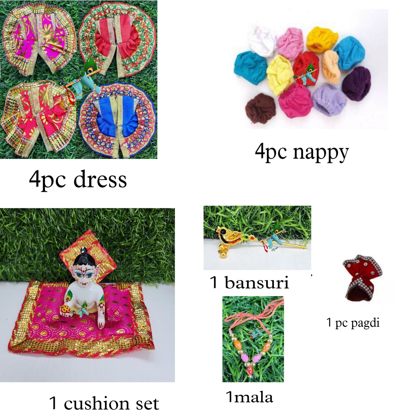 laddu gopal mix combo pack available in all sizes