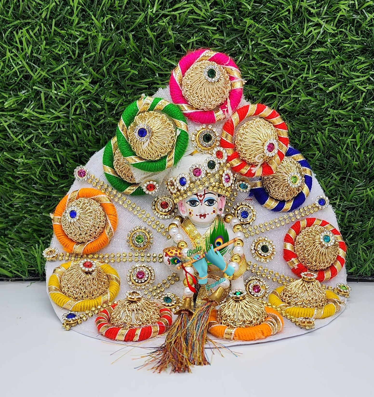 Buy Ecommall Laddu Gopal Dress Size 0 or 1 no with Pagdi, Mala, Bansuri  Combo Set Fancy Dress (Silk) Online at Best Prices in India - JioMart.